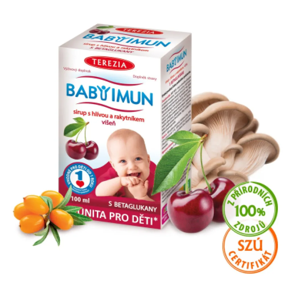 TEREZIA BABY IMUN sirup s hlívou a rakytníkem - višeň 100 ml