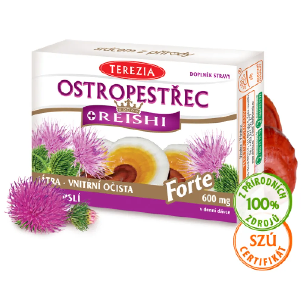 TEREZIA Ostropestřec + Reishi FORTE 120 kapslí