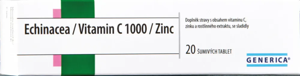 Echinacea/Vitamin C 1000/Zinc eff.tbl.20 Generica