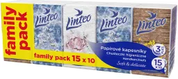 Linteo Papírové kapesníky 3vrstvé 15x10ks