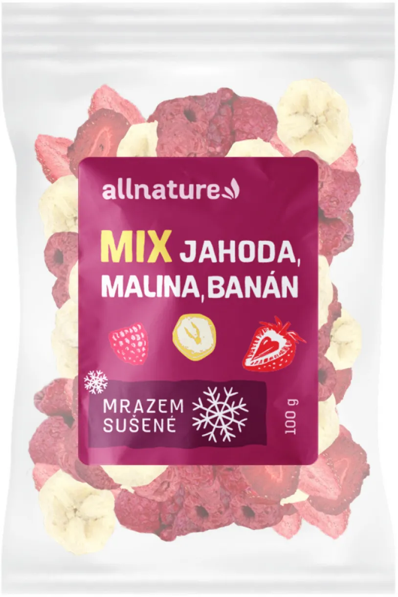 Allnature Jahoda malina banán mix suš.mrazem 100g