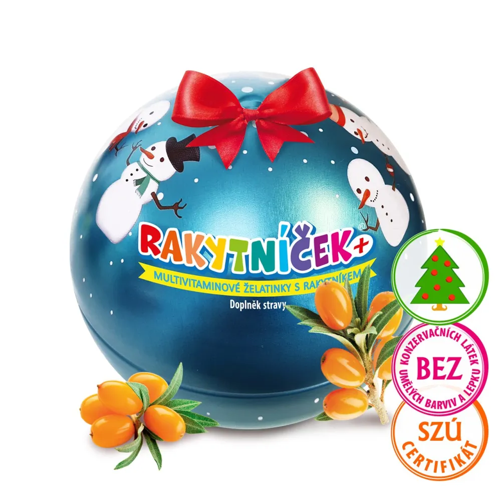 TEREZIA RAKYTNÍČEK+ želatinky - Vánoční ozdoba modrá 50 ks