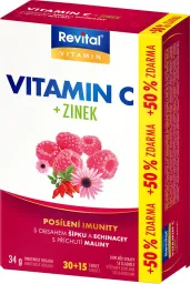 Vitar Vitamin C+zinek+echinacea+šípek tbl.30+15