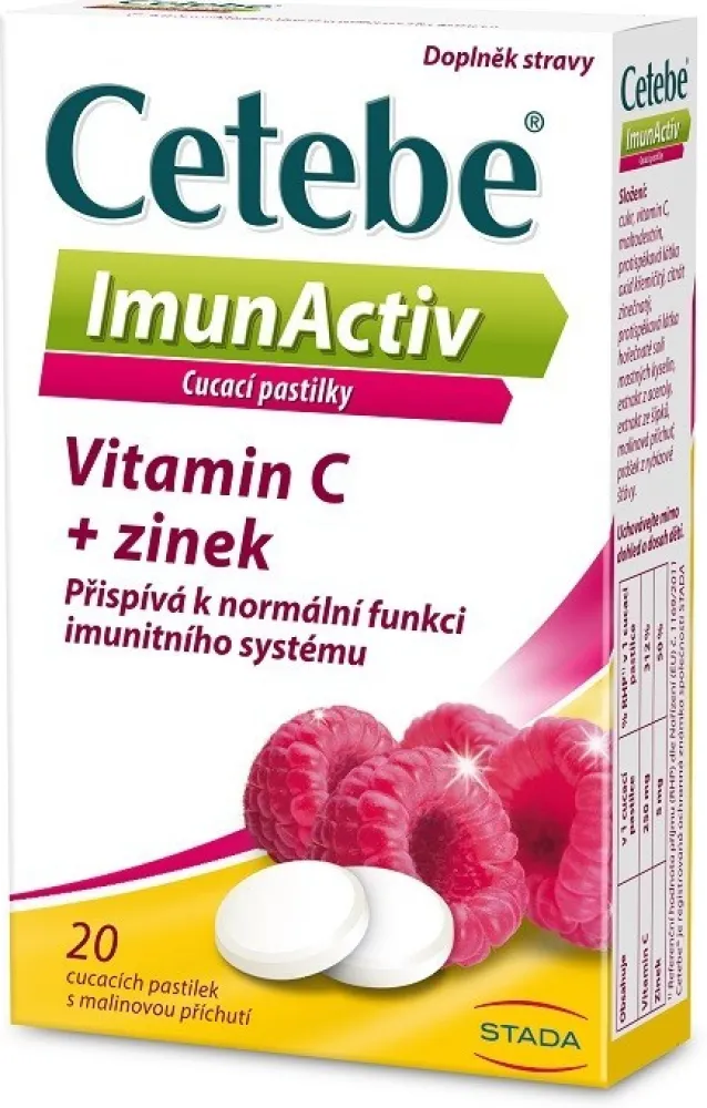 Cetebe ImunActiv Vit.C+zinek 20 cucacích pastilek