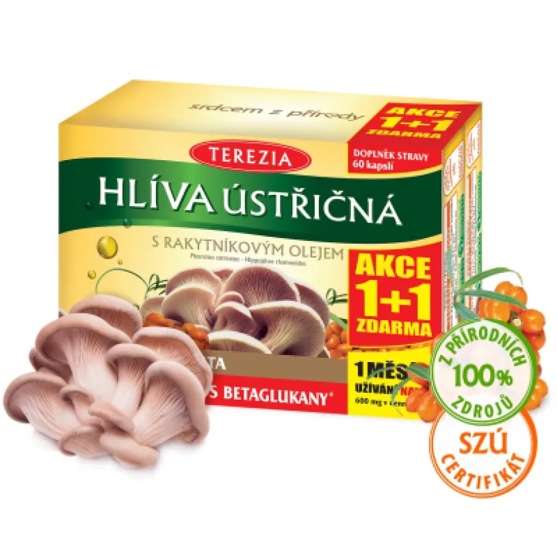 TEREZIA Hlíva ústřičná s rakytníkovým olejem 60+60 kapslí