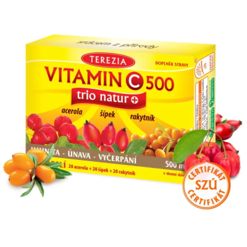 TEREZIA Vitamin C TRIO NATUR+ 30 kapslí