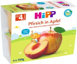 HiPP Jablka s broskvemi BIO 4m 4x100g