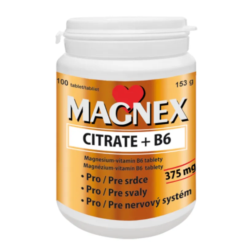 Magnex citrate 375mg+B6 tbl.100