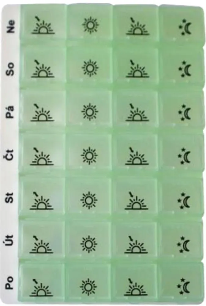 Dávkovač léků OBZOR SET 04 týdenní + 04 denní