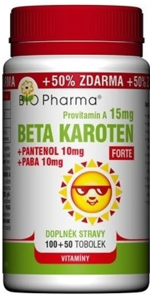 Beta Karoten 15mg+Pantenol 10mg+PABA10mg tob100+50