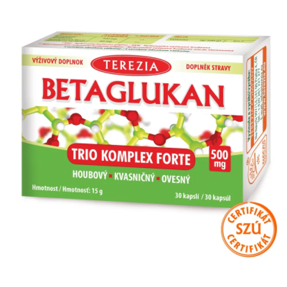TEREZIA BETAGLUKAN Trio Komplex Forte 500 mg 30 kapslí