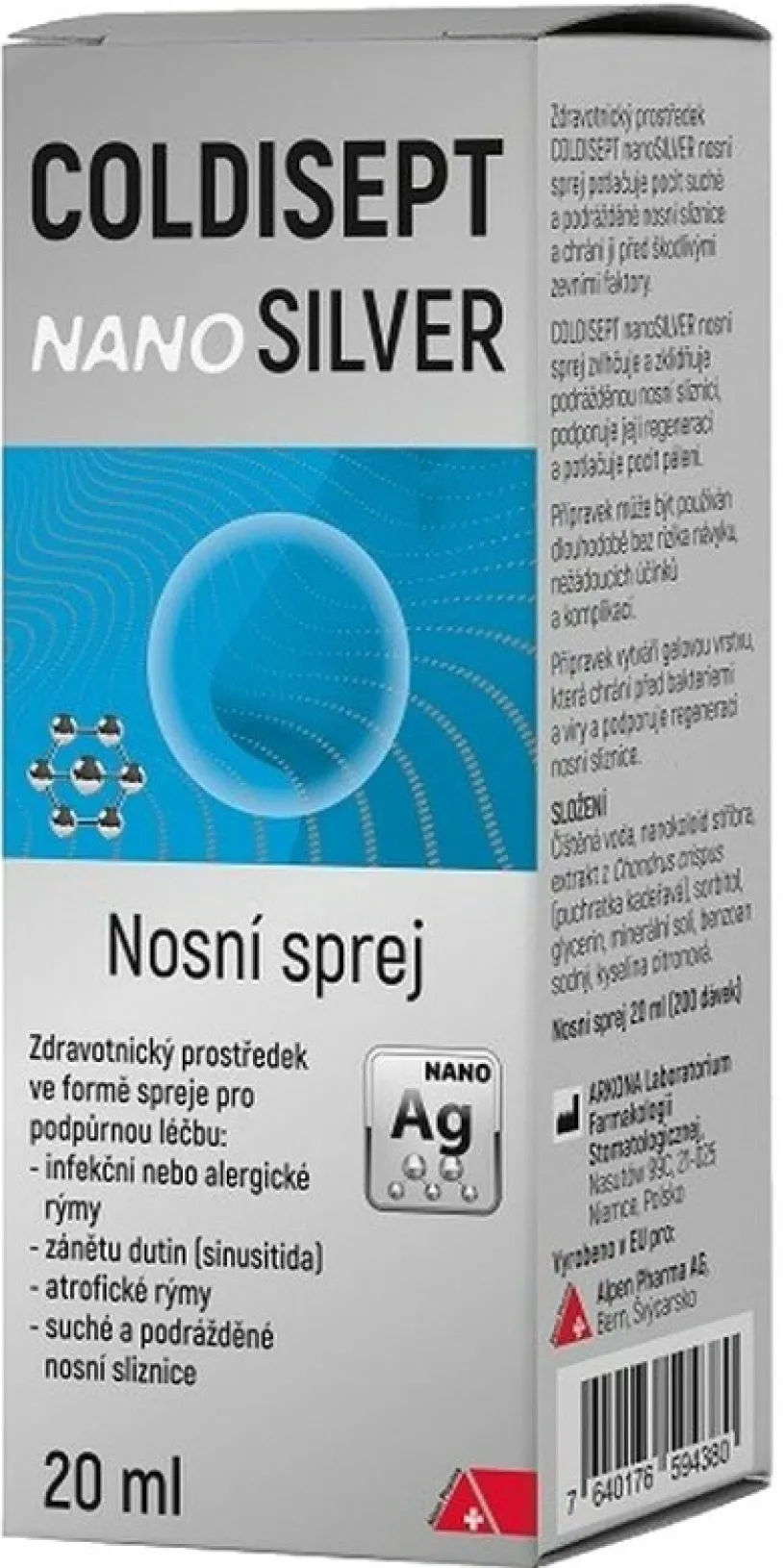 Coldisept nanoSilver nosní sprej 20ml