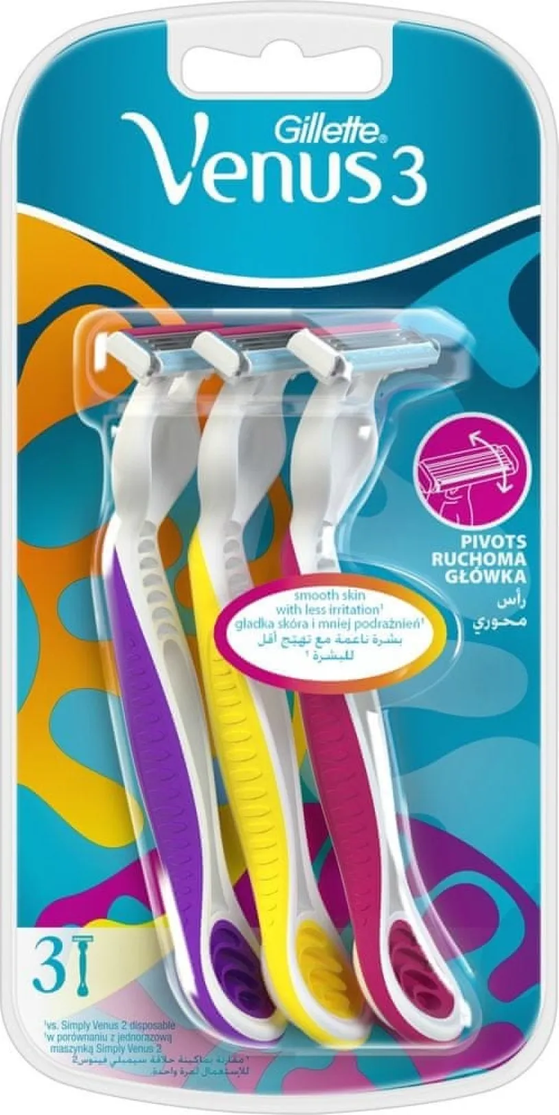 Gillette Venus3 Multicolor jednoráz.holítka 3ks