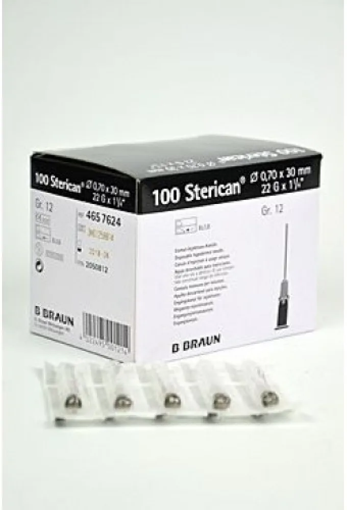 Inj.jehla STERICAN 22G/0.7x30mm černá ster.100ks