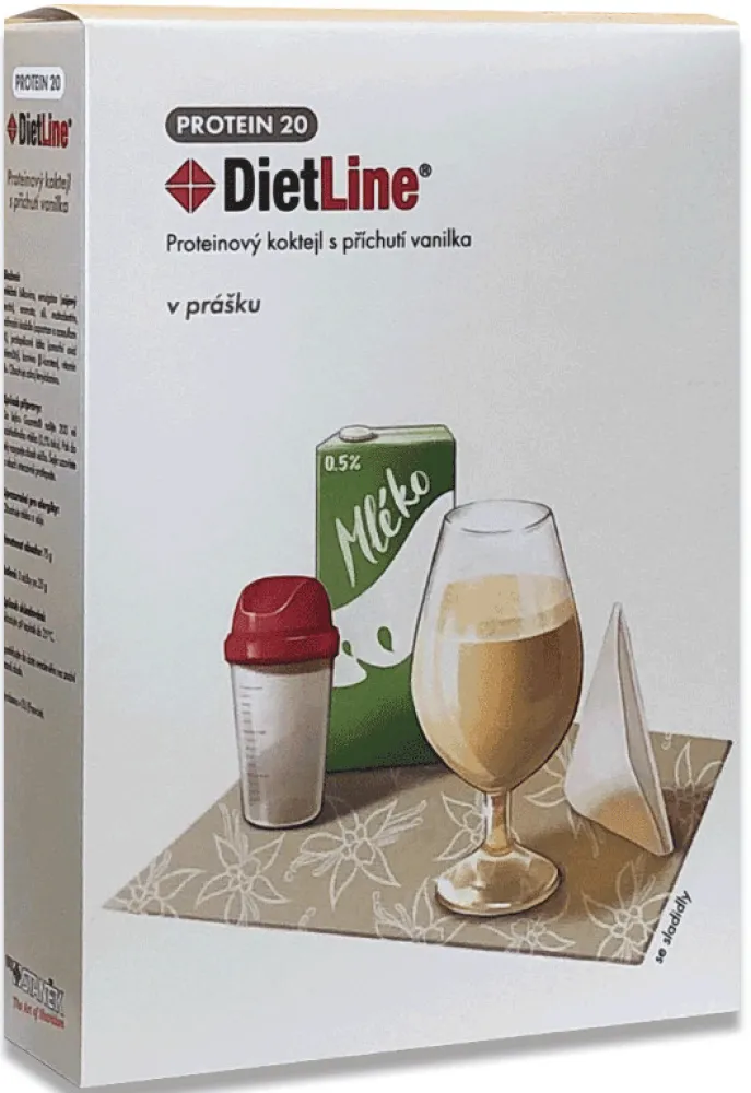 DietLine Protein 20 koktejl vanilka v prášku 3x25g