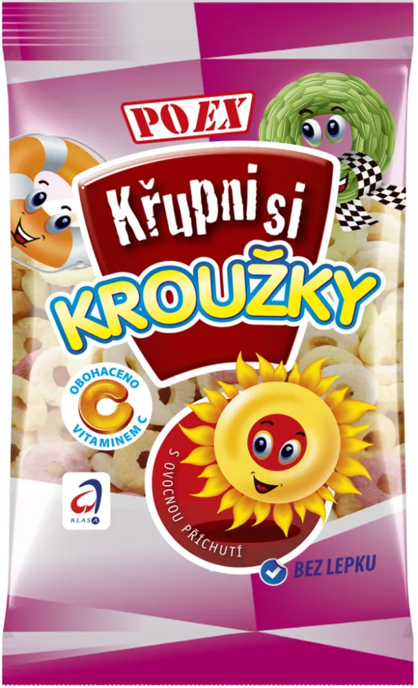 POEX Křupni si kroužky ovocné bez lepku 90g