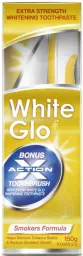 WHITE GLO Bělící pasta Smokers 150g+kart.na zuby