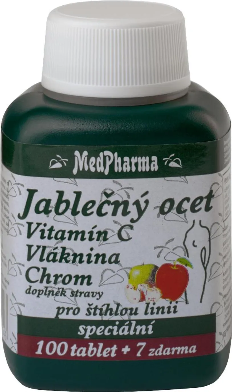 MedPharma Jablečný ocet+vlák.+vit.C+chrom tbl.107