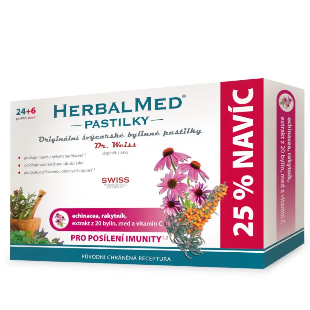 HerbalMed past. Dr.Weiss Echin+rakytník+vit.C 24+6