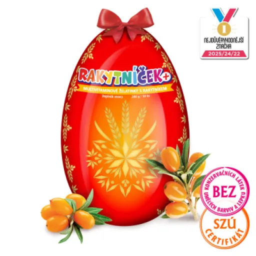 TEREZIA RAKYTNÍČEK+ želatinky s rakytníkem - Červené vejce 2026 50 ks