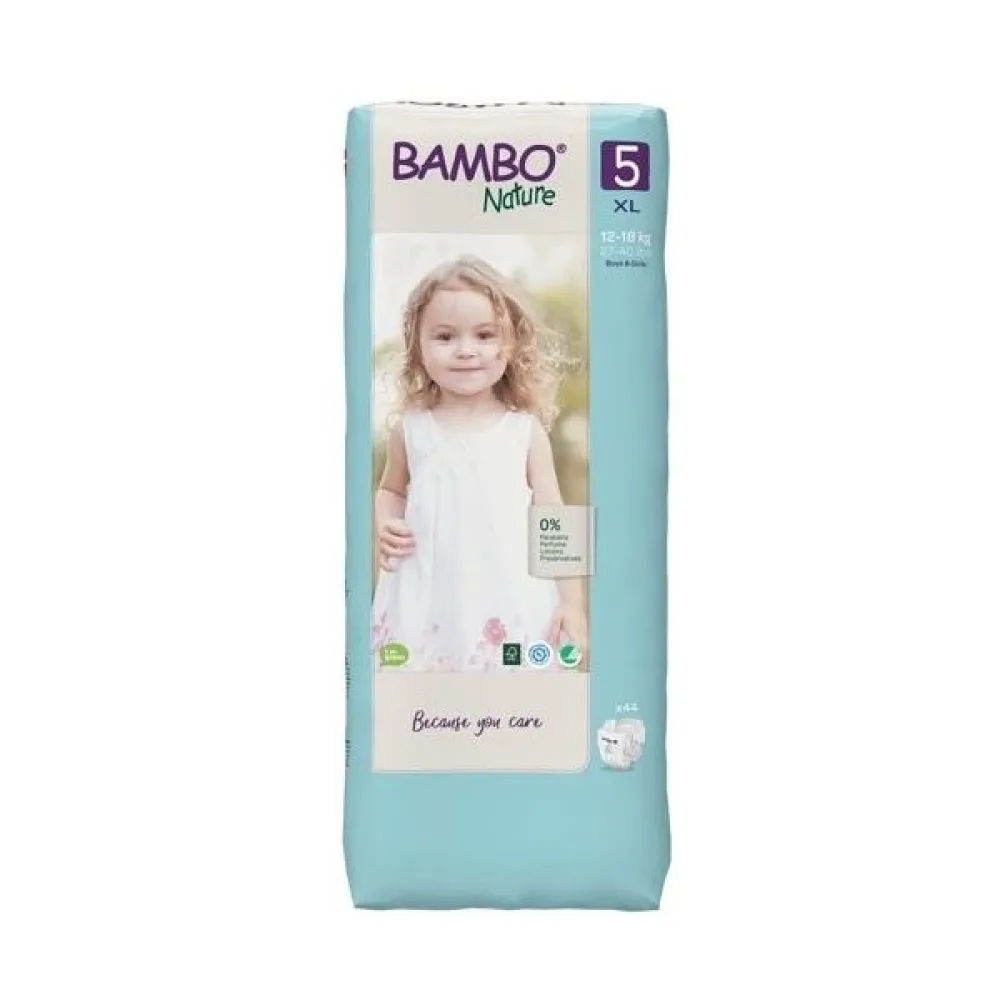 Bambo Nature 5 děts.plenkové kalhotky 12-18kg 44ks