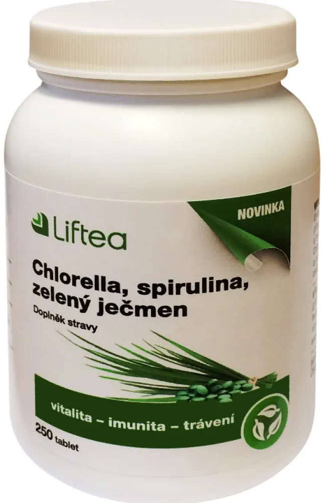 LIFTEA Chlorella/Spirulina/Zelený ječmen tbl.250