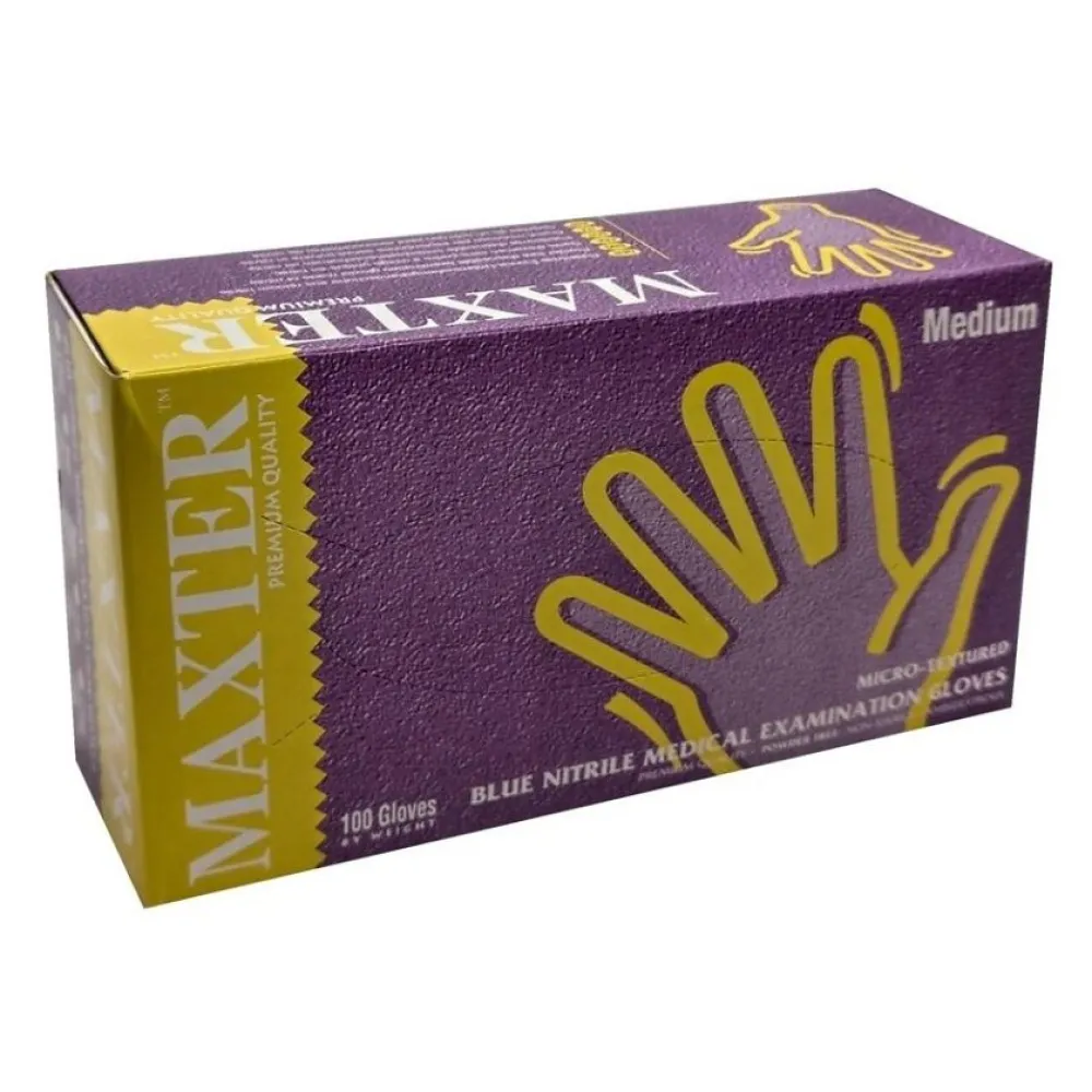 Rukavice nitrilové MAXTER bezpudrové vel.M 100ks