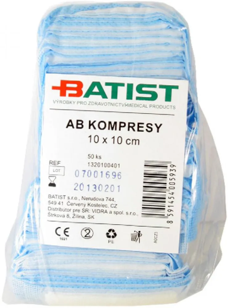 AB KOMPRES nesterilní 10x10cm 50ks