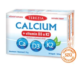 TEREZIA CALCIUM + vitamin D3 a K2 30 kapslí