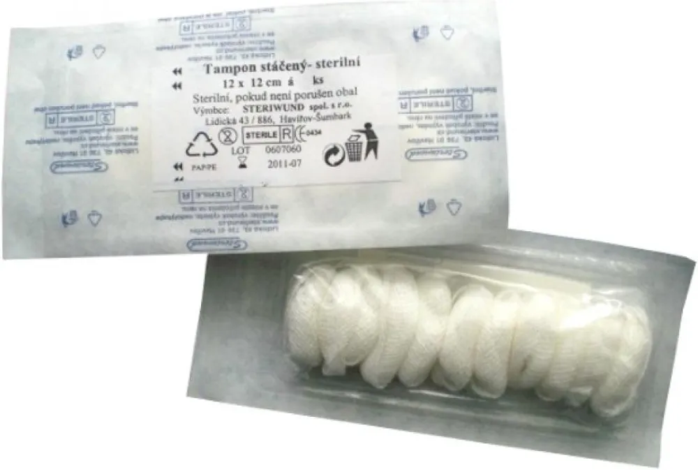 Tampón stáčený z gázy nester.12x12/100ks Steriwund