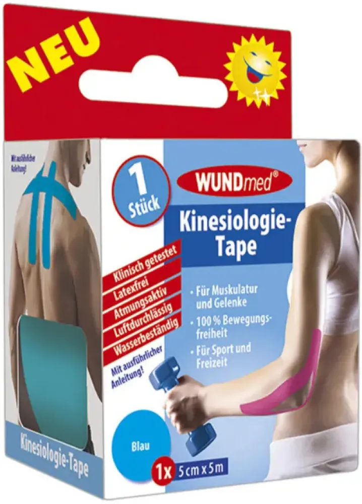 WUNDmed kinezio.tejp.páska tyrkys.modrá 5cmx5m 1ks