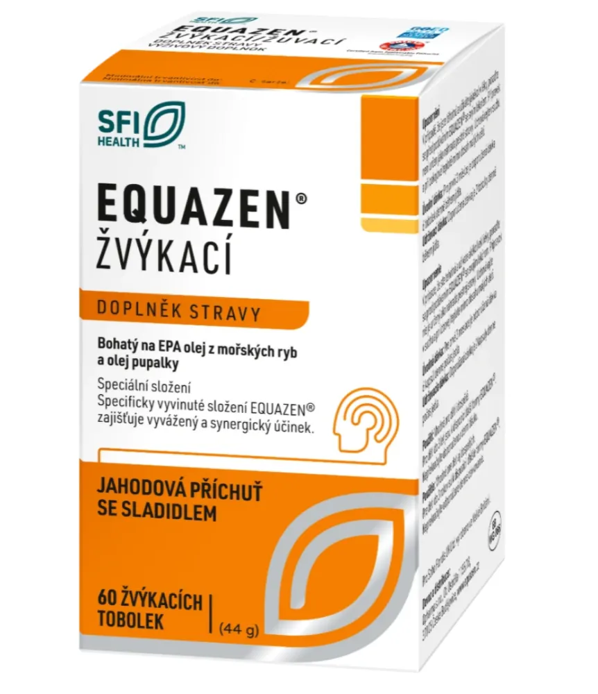 EQUAZEN žvýkací tob.60 jahodová příchuť