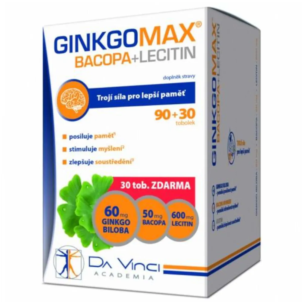GinkgoMAX+Bacopa+Lecitin DaVinciAcademia tob.90+30