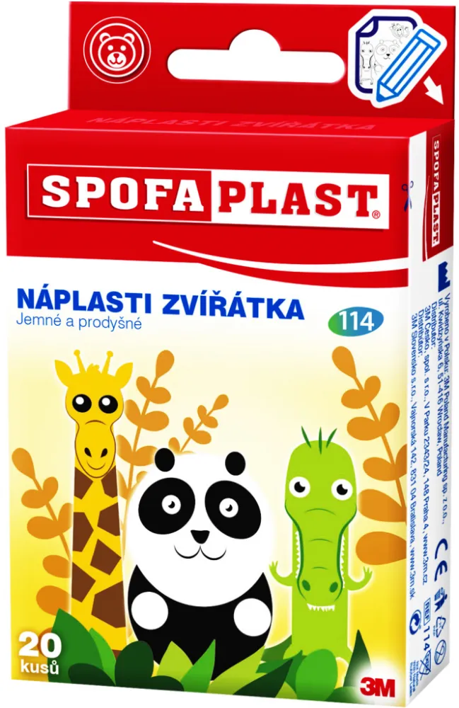 3M Spofaplast 114 Děts.náplasti Zvířátka 20ks
