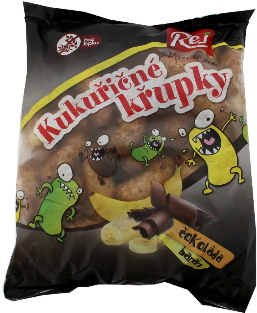 Křupky kukuřičné banánové s čokoládou 90g
