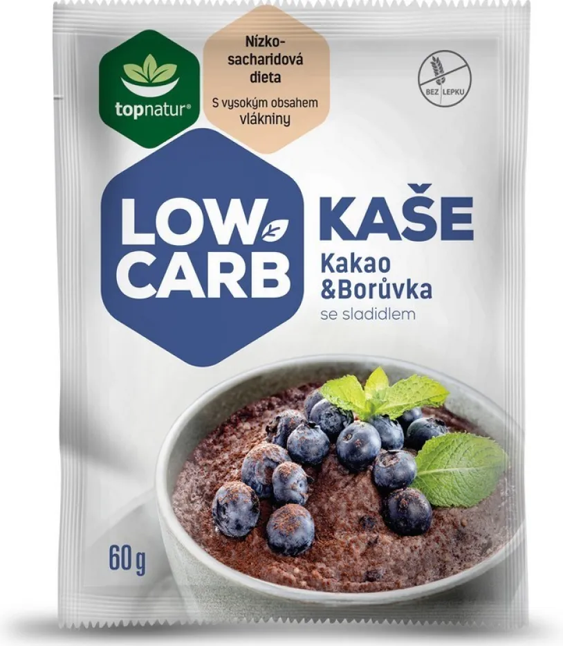 LOW CARB kaše kakao&borůvka 60g TOPNATUR