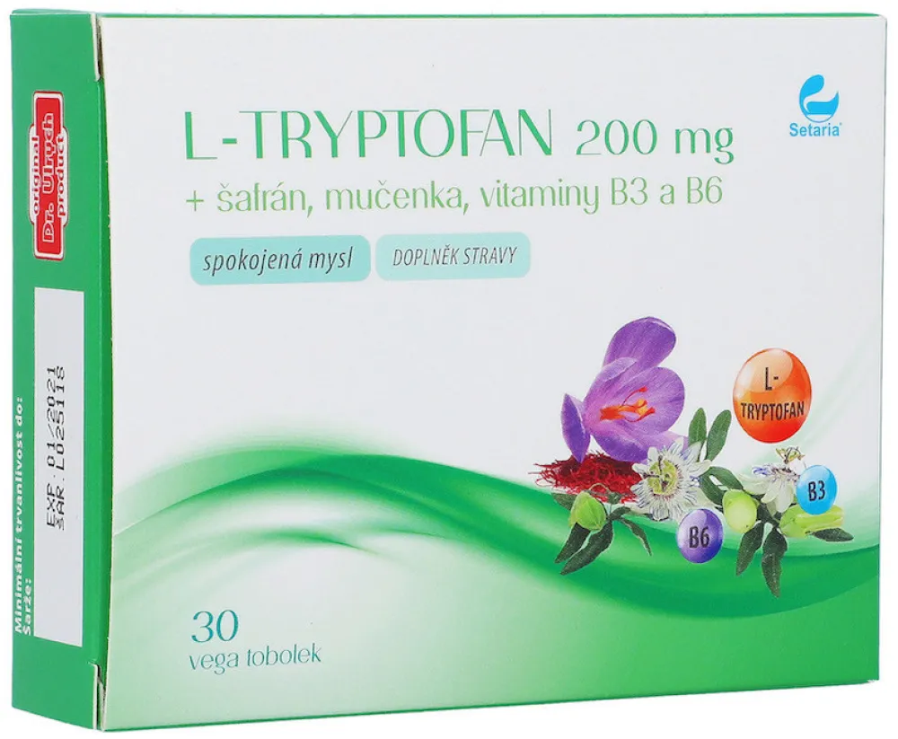 L-TRYPTOFAN 200mg+šafrán+mučenka SETARIA 30tobolek