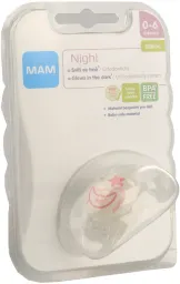 MAM Dudlík Night 0-6m průhledný 1ks