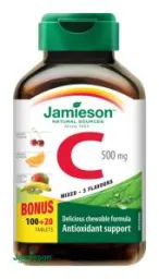 JAMIESON Vitamín C 500mg 3 ovocné přích.tbl.100+20