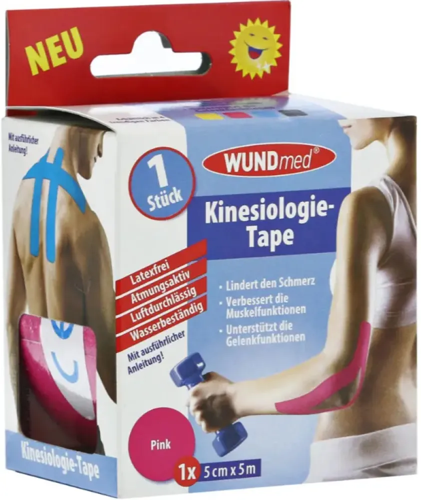WUNDmed kinezio.tejp.páska růžová 5cmx5m 1ks