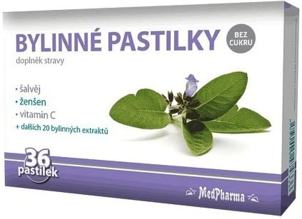 MedPharma Bylinné pastilky šalvěj 36ks