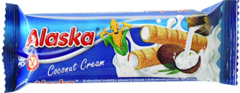 Kukuřičné trubičky Alaska kokosové 18g