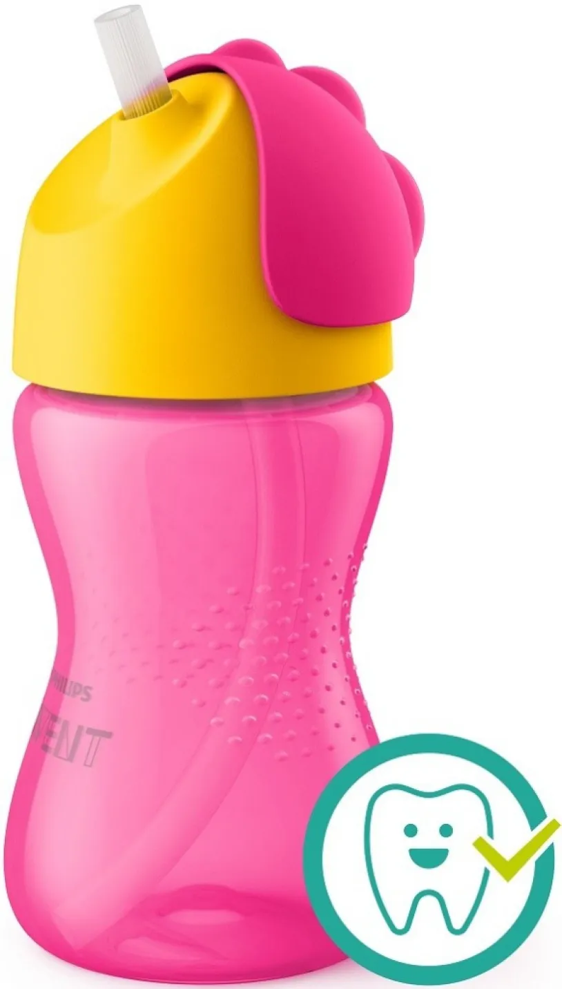 AVENT Hrnek s ohebným brčkem 300ml dívka