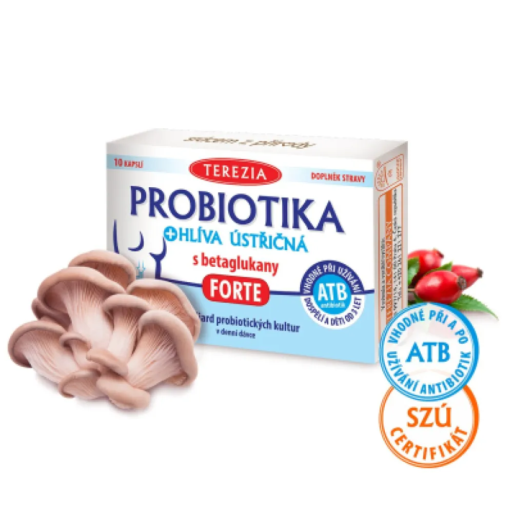 TEREZIA Probiotika + hlíva ústřičná s betaglukany FORTE 10 kapslí