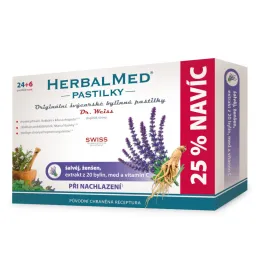 HerbalMed pastilky Dr.Weiss Šalvěj+ženš.vit.C 24+6
