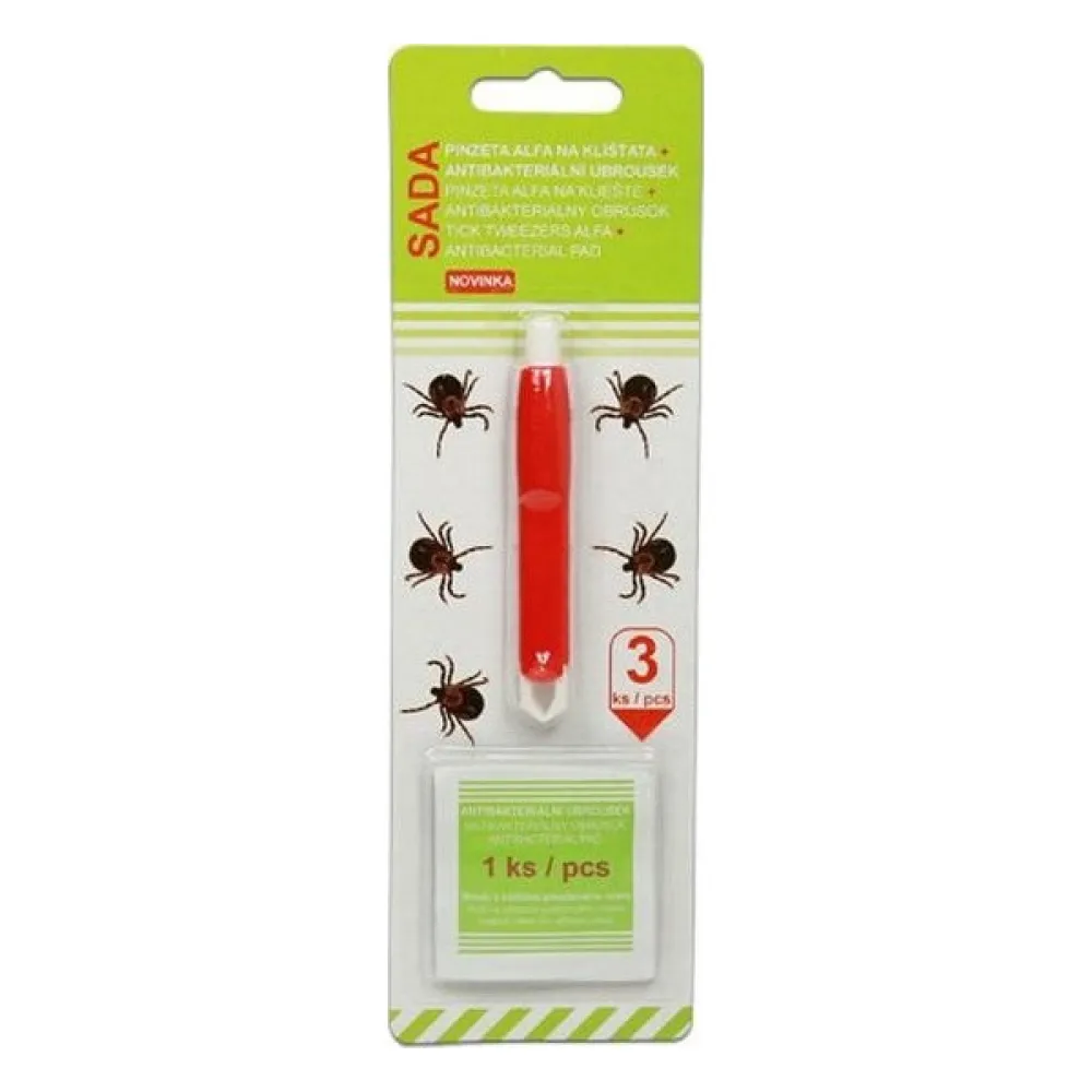 FIXAprotect pinzeta alfa na klíšťata+ubrousek