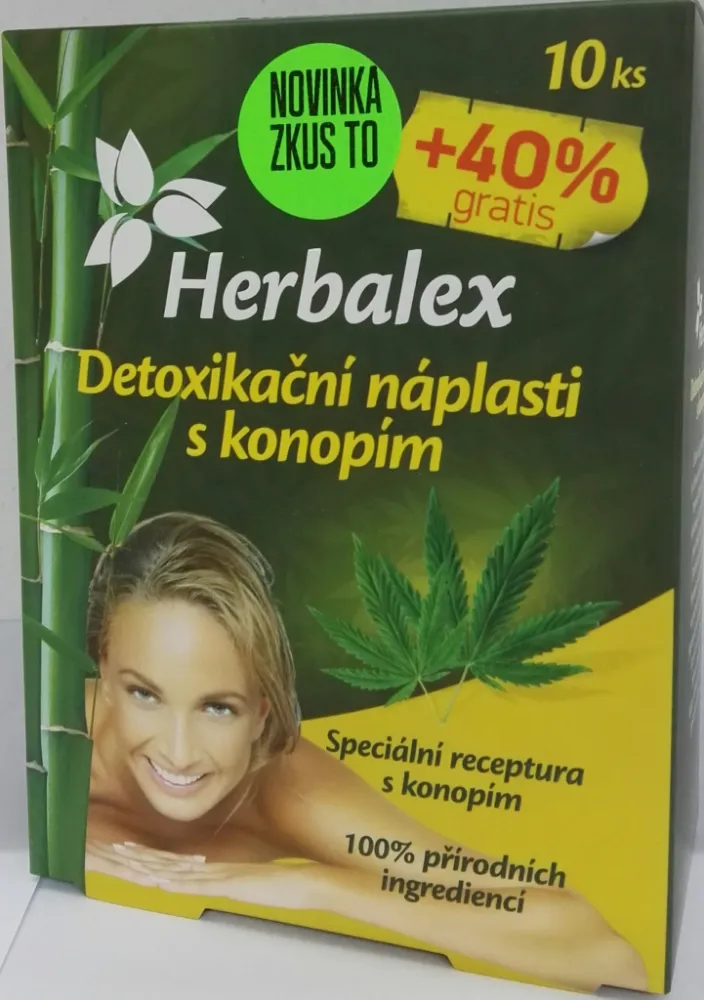Herbalex detoxik.náplast s konopím 10ks+40%gratis