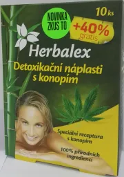 Herbalex detoxik.náplast s konopím 10ks+40%gratis