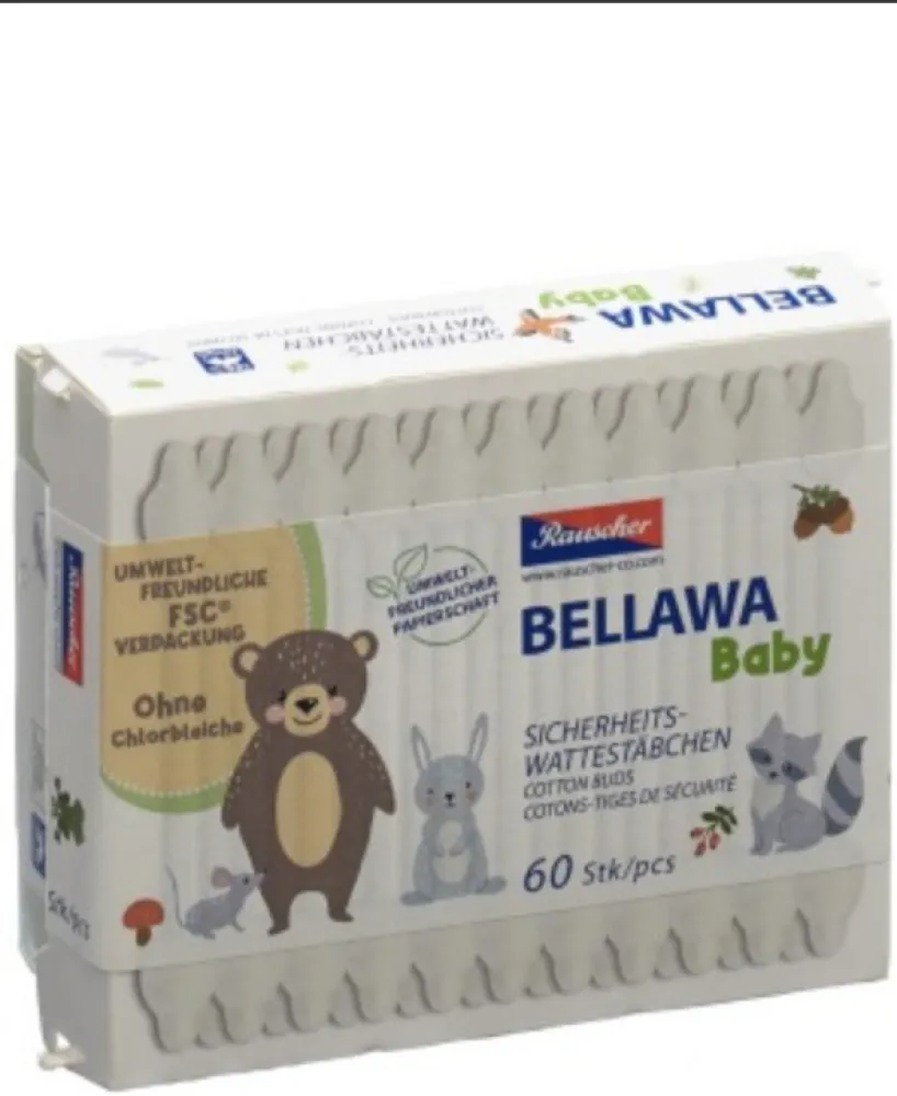 Vatové tyčinky Bellawa Baby pro kojence 60ks