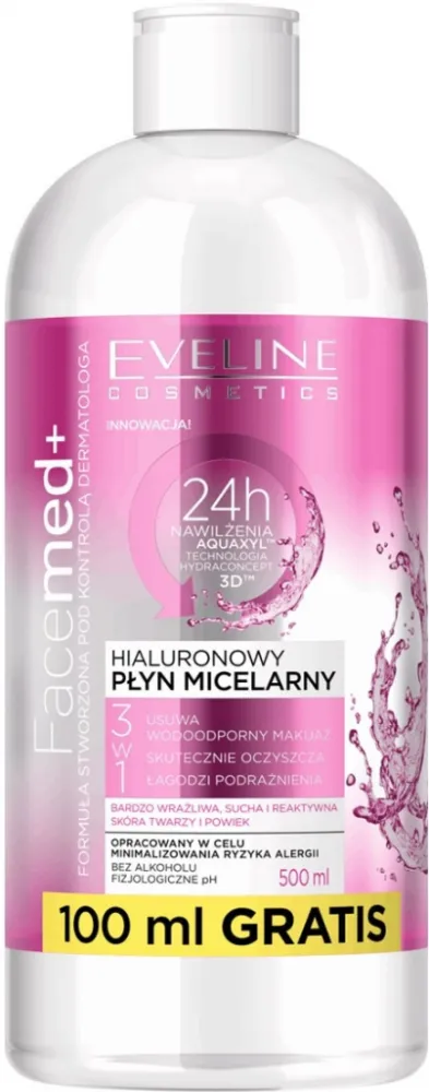 EVELINE Face Med+ hyaluronová micelární voda 400ml